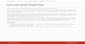 Sistem Pakar Metode Dempster Shafer dengan PHP