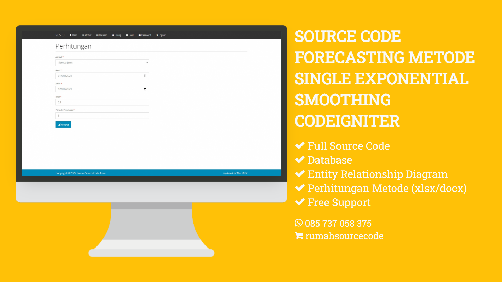 Source Code Forecasting Metode Single Exponential Smoothing Codeigniter