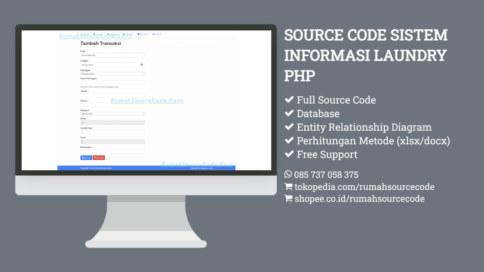 Source Code Sistem Informasi Laundry PHP