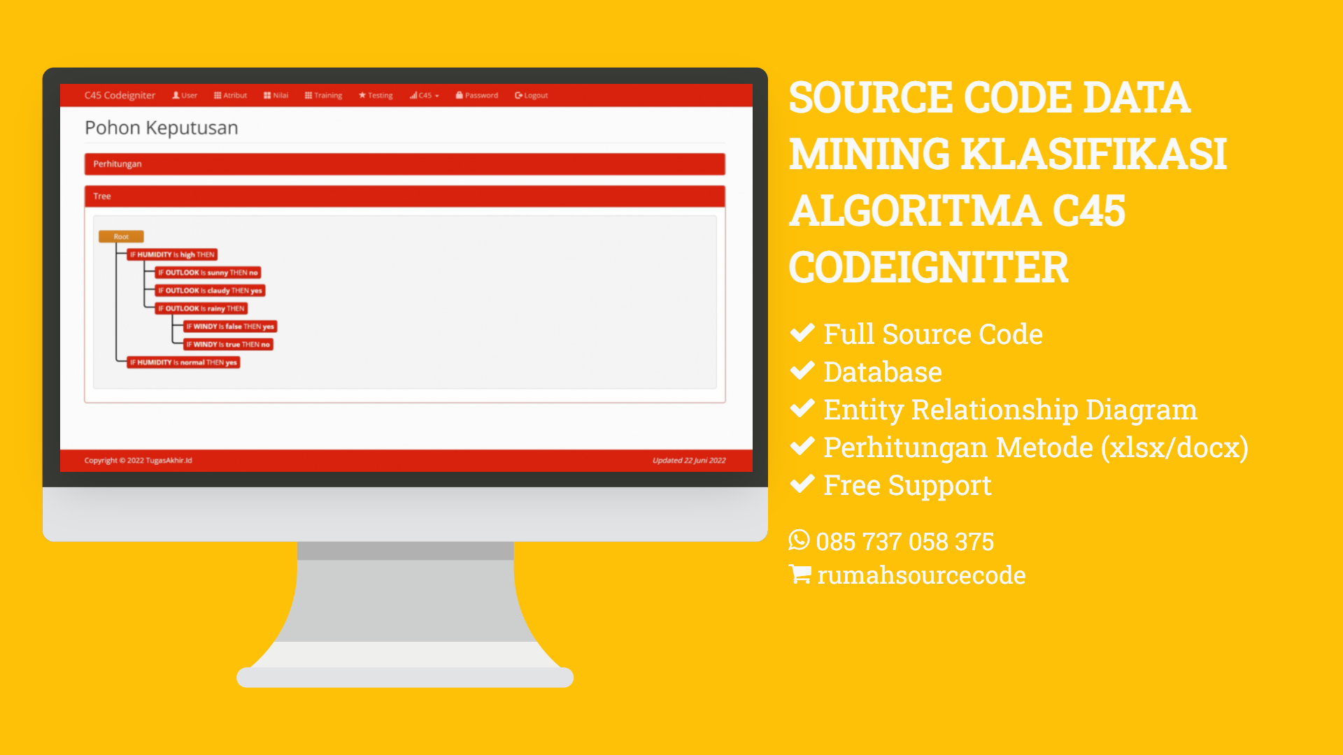 Source Code Data Mining Klasifikasi Algoritma C45 CodeIgniter